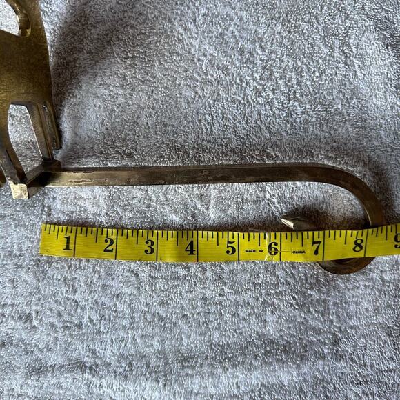 Vintage Solid Brass Reindeer Silhouette Christmas Stocking Hanger Etched Philip - Picture 7 of 8
